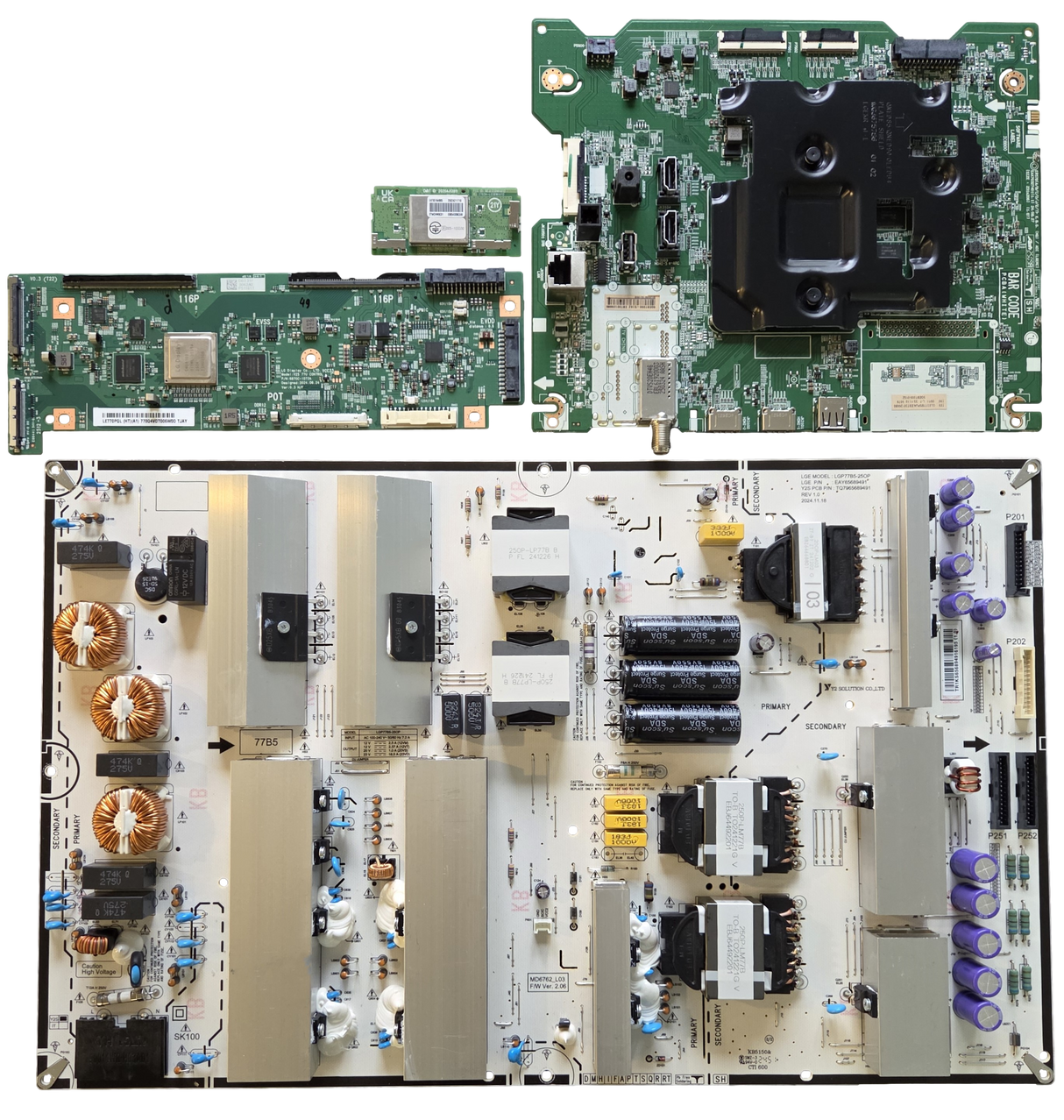 OLED77B5PUA LG TV Repair Parts Kit, EBT30126680 Main Board, EAY65689491 Power Supply, 6871L-8062A T-Con, EAT65164803 Wifi, OLED77B5PUA