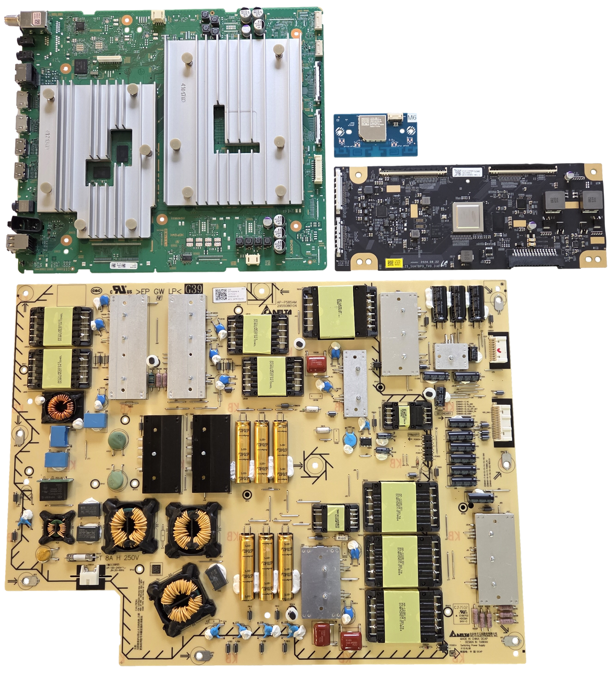 K-65XR80M2 Sony TV Repair Parts Kit, A-5077-890-A Main Board, 1-017-214-11 Power Supply, 1-023-990-11 T-Con, 1-013-126-11 Wifi, K-65XR80M2