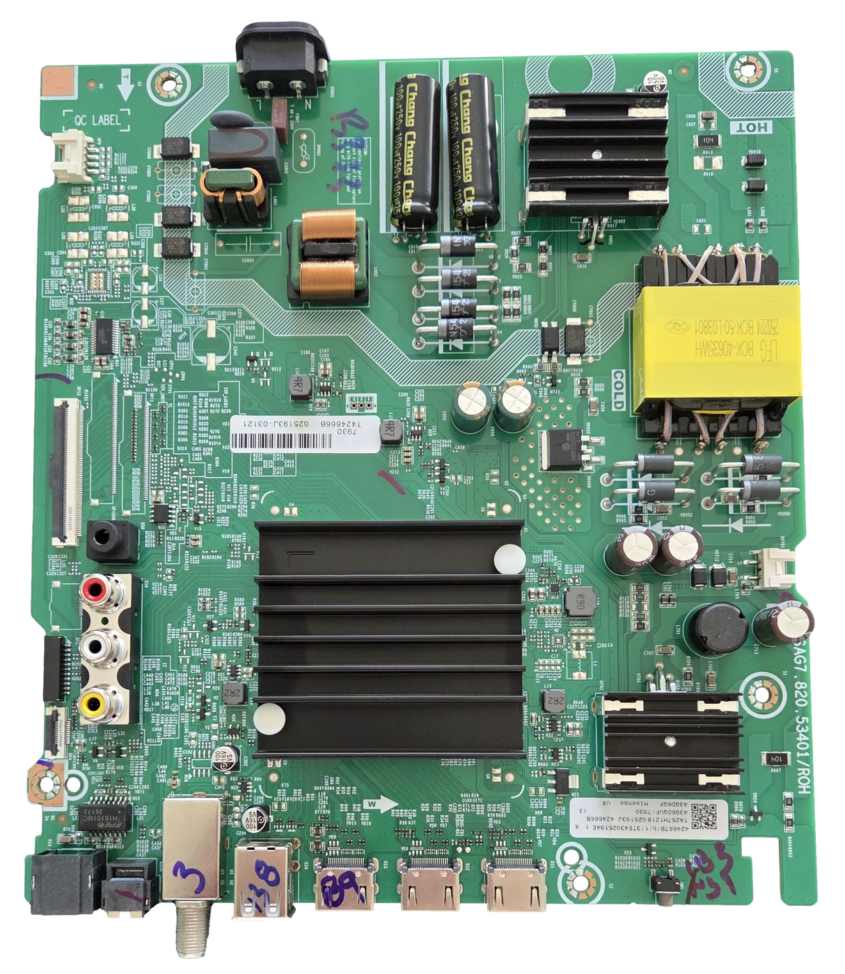 424666 Hisense Main Board, 424667 , RSAG7.820.53401/ROH , 43Q60QUF