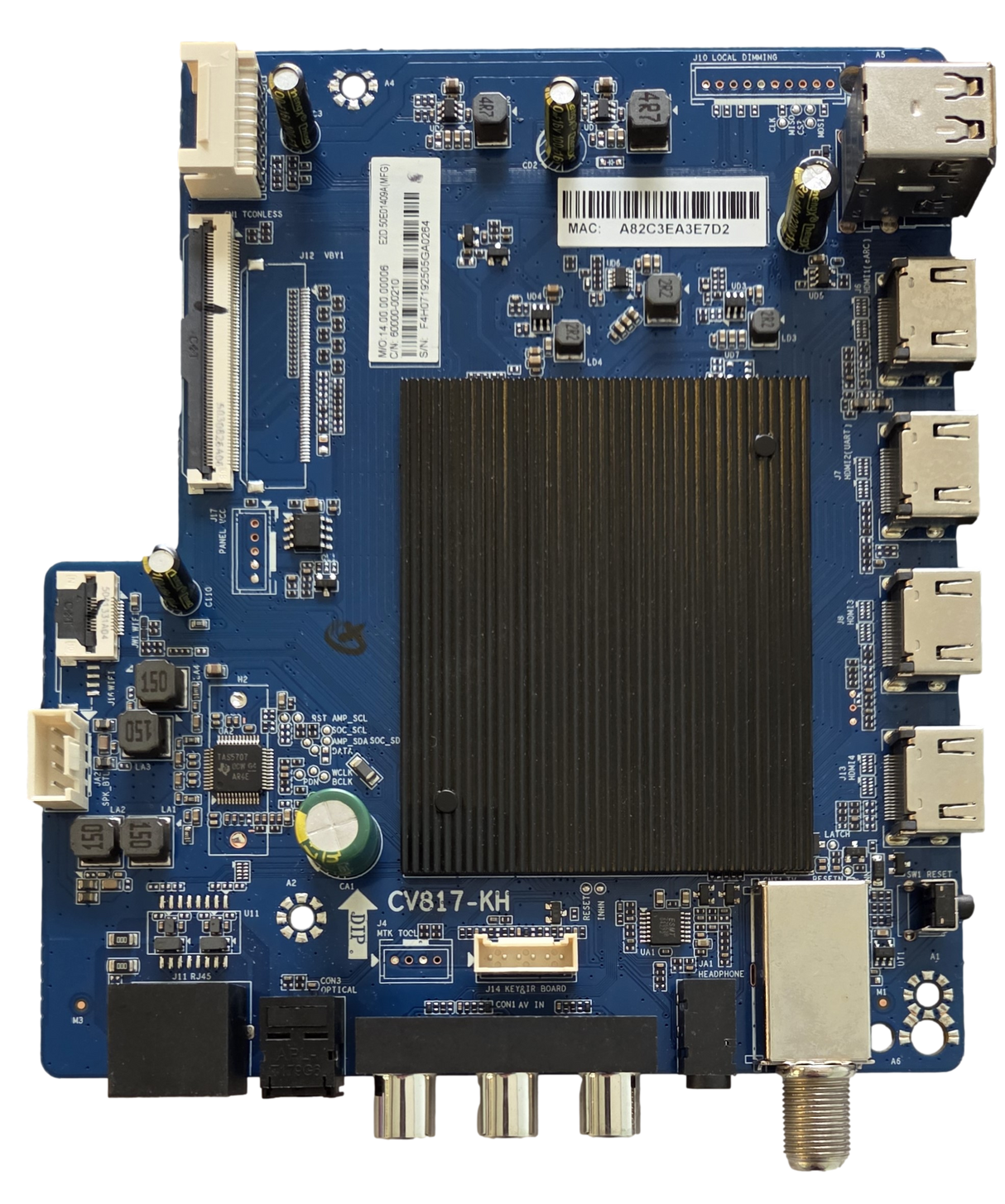 60000-00210 Pioneer Main Board, CV817-KH, PN55-R851-26U