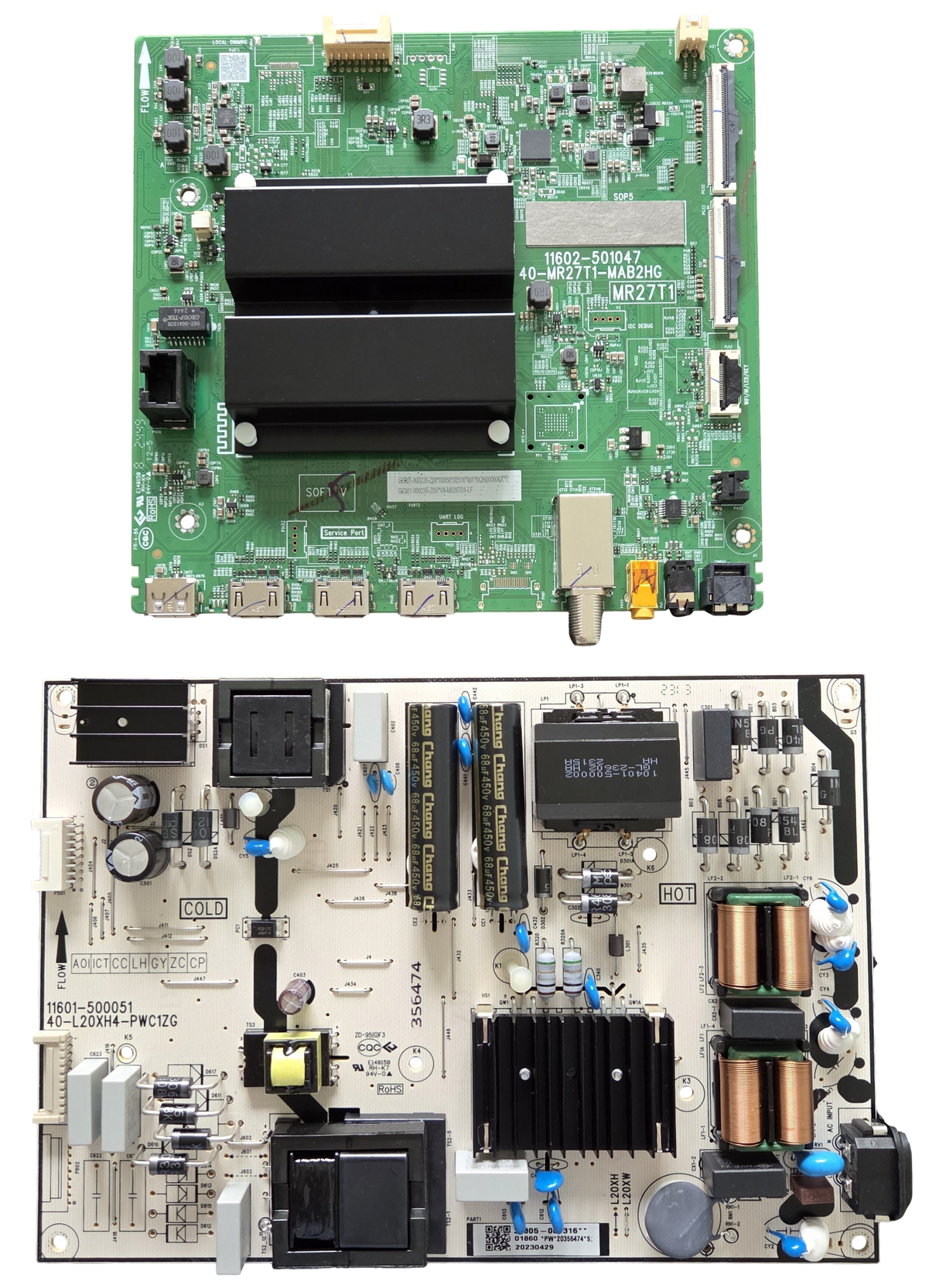 55Q550F TCL TV Repair Parts Kit, G0301-000235-Z00 Main Board, 30805-000316 Power Supply, 55Q550F