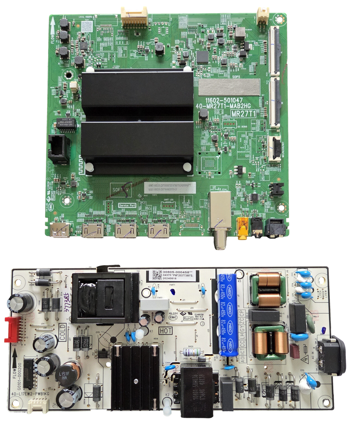 65S450F TCL TV Repair Parts Kit, G0301-000235-Z00 Main Board, 30805-000458 Power Supply, 65S450F