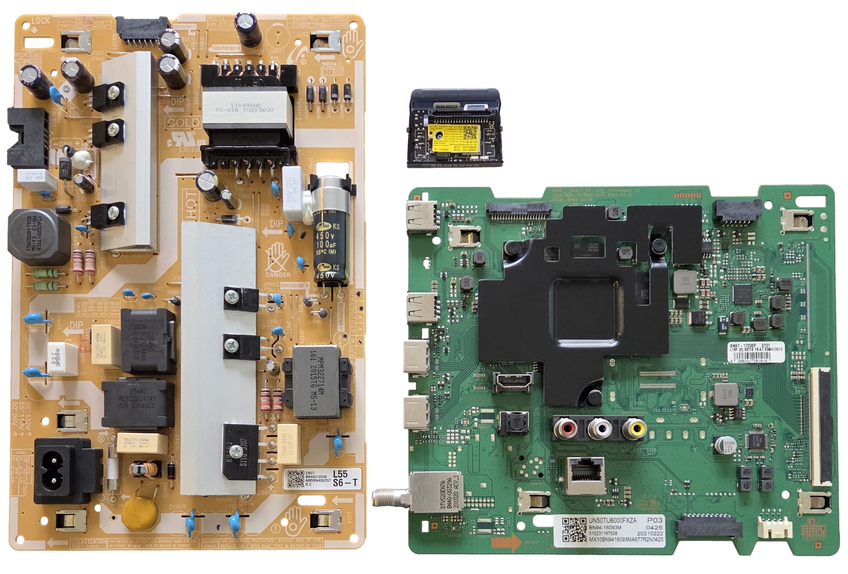 UN50TU8000FXZA Samsung TV Repair Parts Kit, BN94-16093M Main Board, BN44-01054E Power Supply, BN59-01342A Wifi, UN50TU8000FXZA YA25, UN50TO8000FXZA