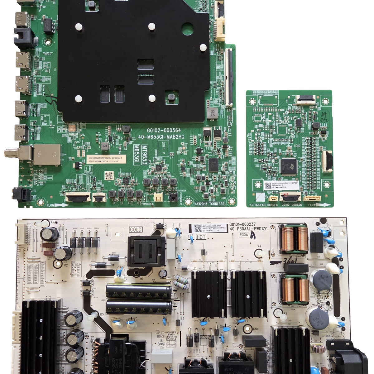 65QM7K TCL TV Repair Parts Kit, G0301-000584-Z00 Main Board, G0504