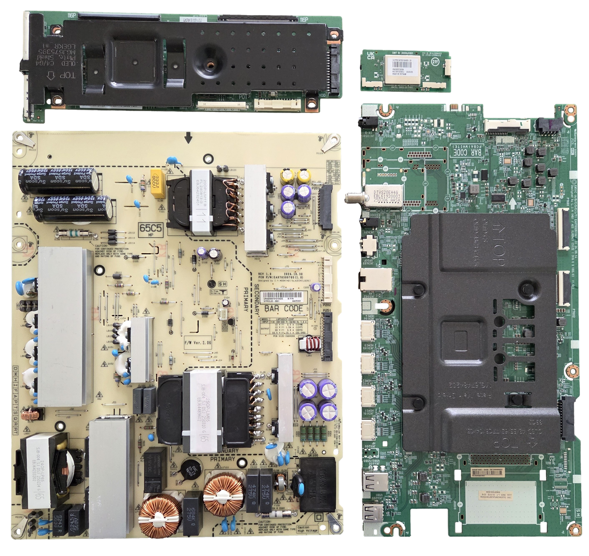 OLED65C5PUA LG TV Repair Parts Kit, EBT30055002 Main Board, EAY65904171, EBR44470101 Power Supply, 6871L-8024A T-Con, EAT65164805 Wifi, OLED65C5PUA