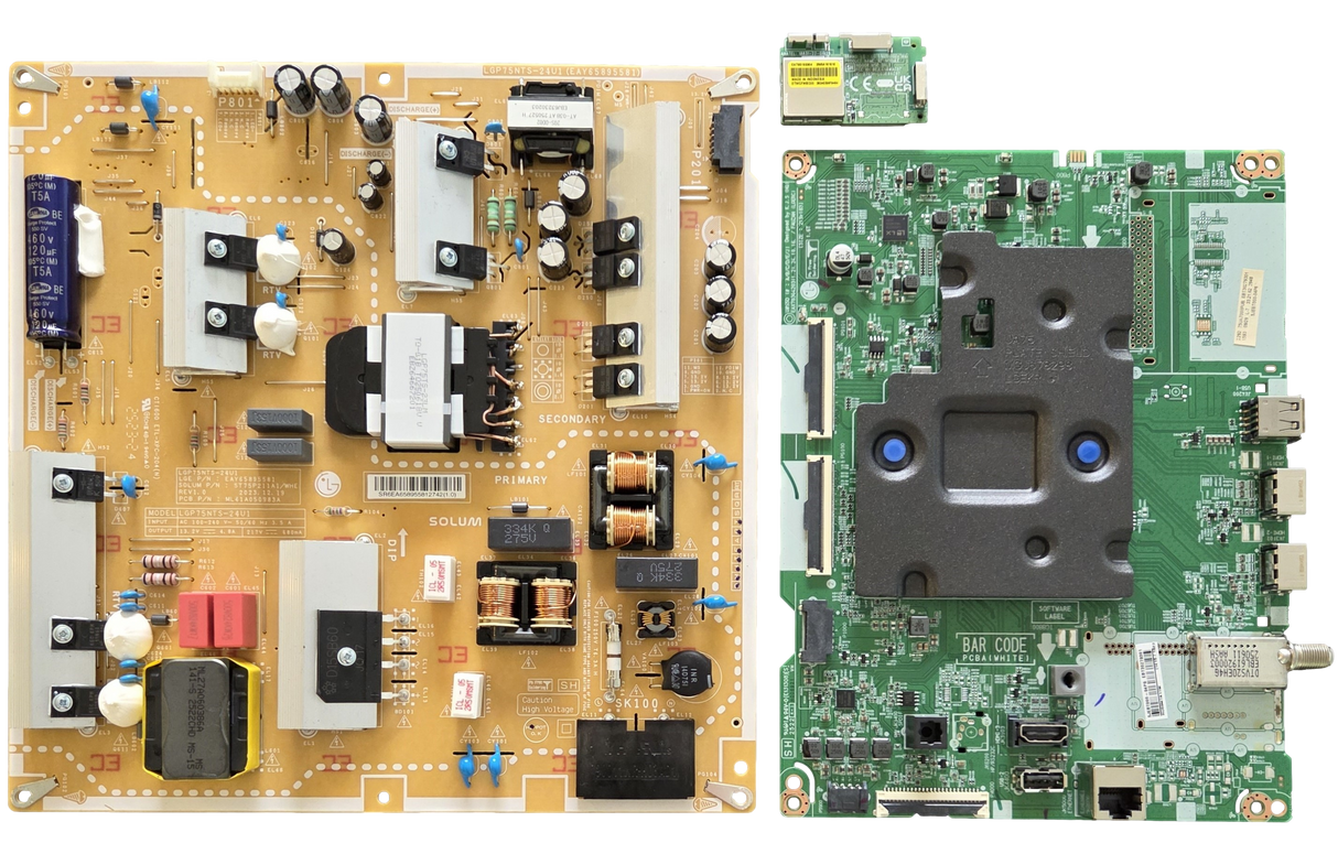 75UA7000PUB LG TV Repair Parts Kit, EBT30279301 Main Board, EAY65895581 Power Supply, EAT65193304 Wifi, 75UA7000PUB.BUSFLKR, 75UA7000PUB