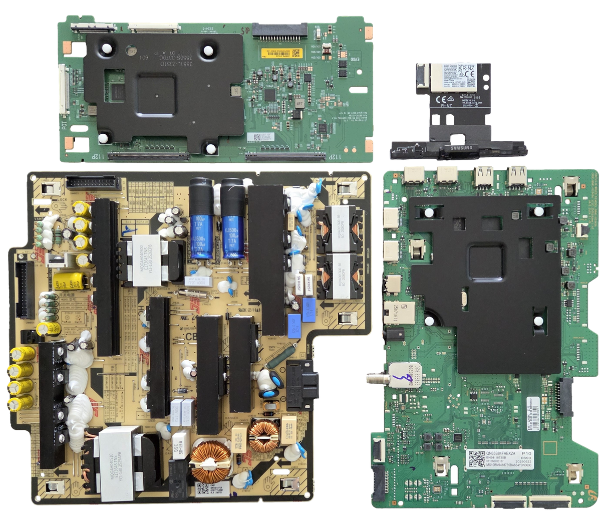 QN65S84FAEXZA Samsung TV Repair Parts Kit, BN94-18735B Main Board, BN44-01272A Power Supply, 6871L-8109A T-Con, BN59-01463A Wifi, QN65S84FAEXZA