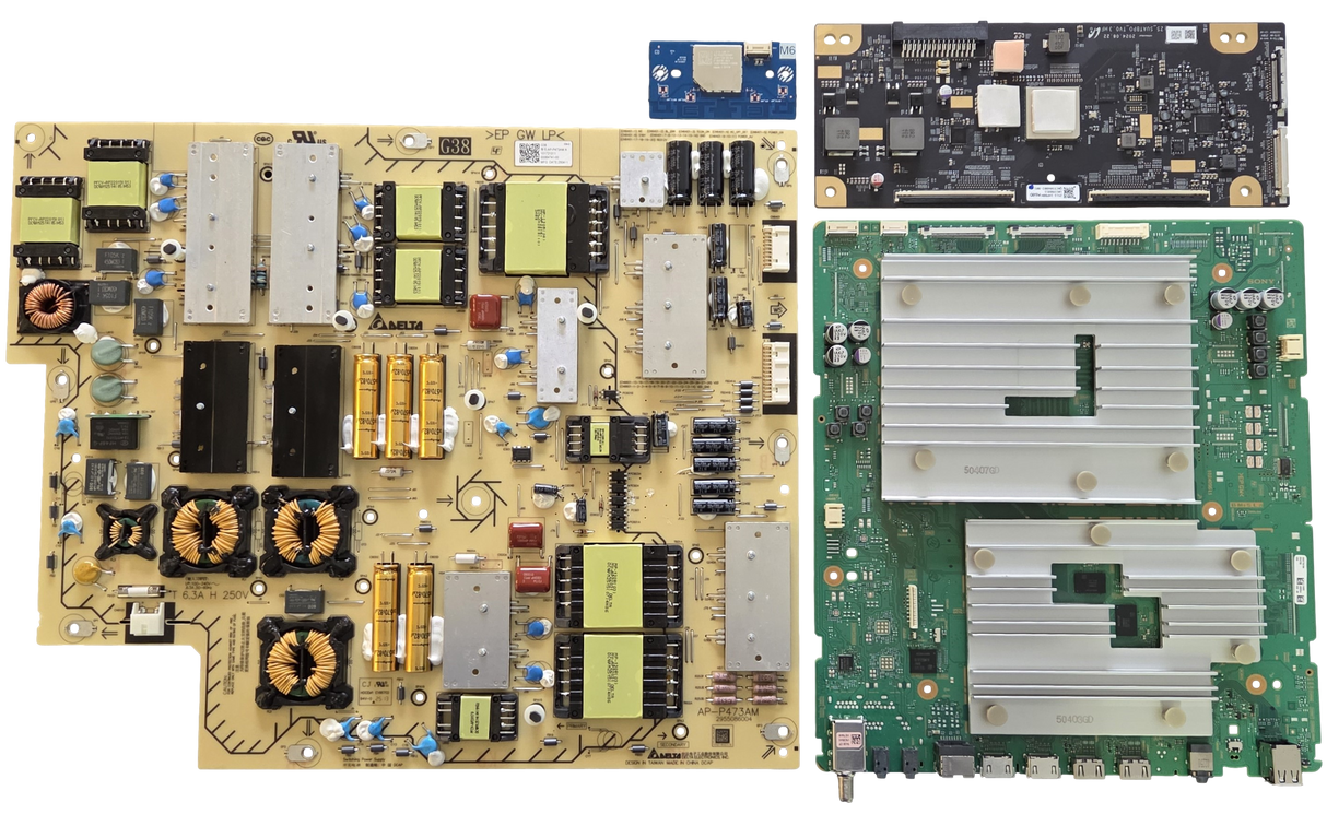 K-55XR80M2 Sony TV Repair Parts Kit, A-5077-890-A Main Board, 1-017-213-11 Power Supply, LJ94-53897F /G T-Con, 1-013-126-11 Wifi, K55XR80M2, K-55XR80M2