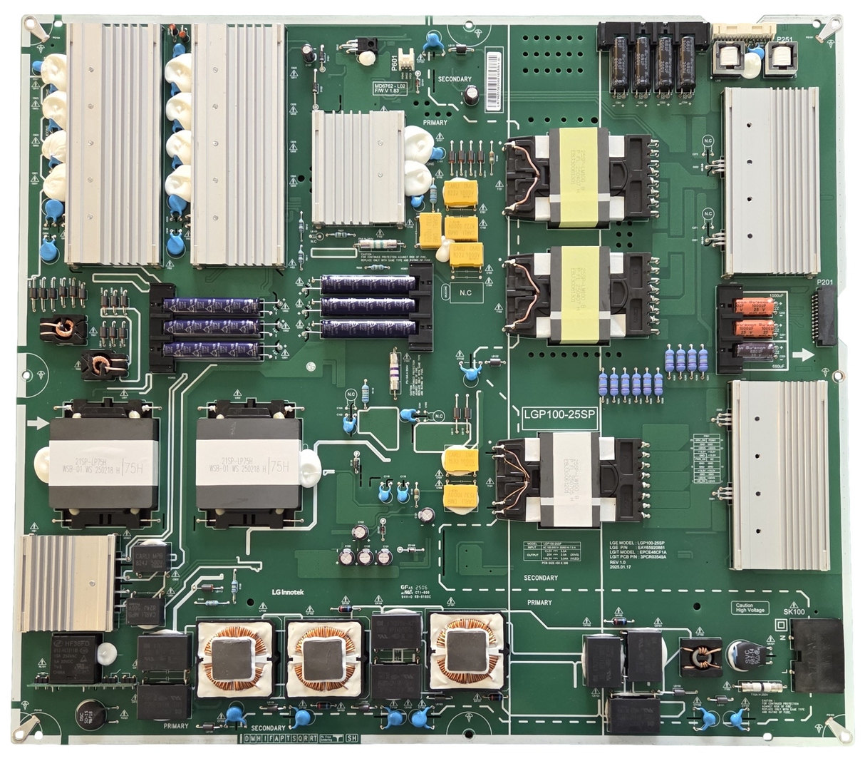 EAY65920881 LG Power Supply, LGP100-25SP, EPCE46CF1A, 100QNED85AU.BUSFLJR, 100QNED85AU