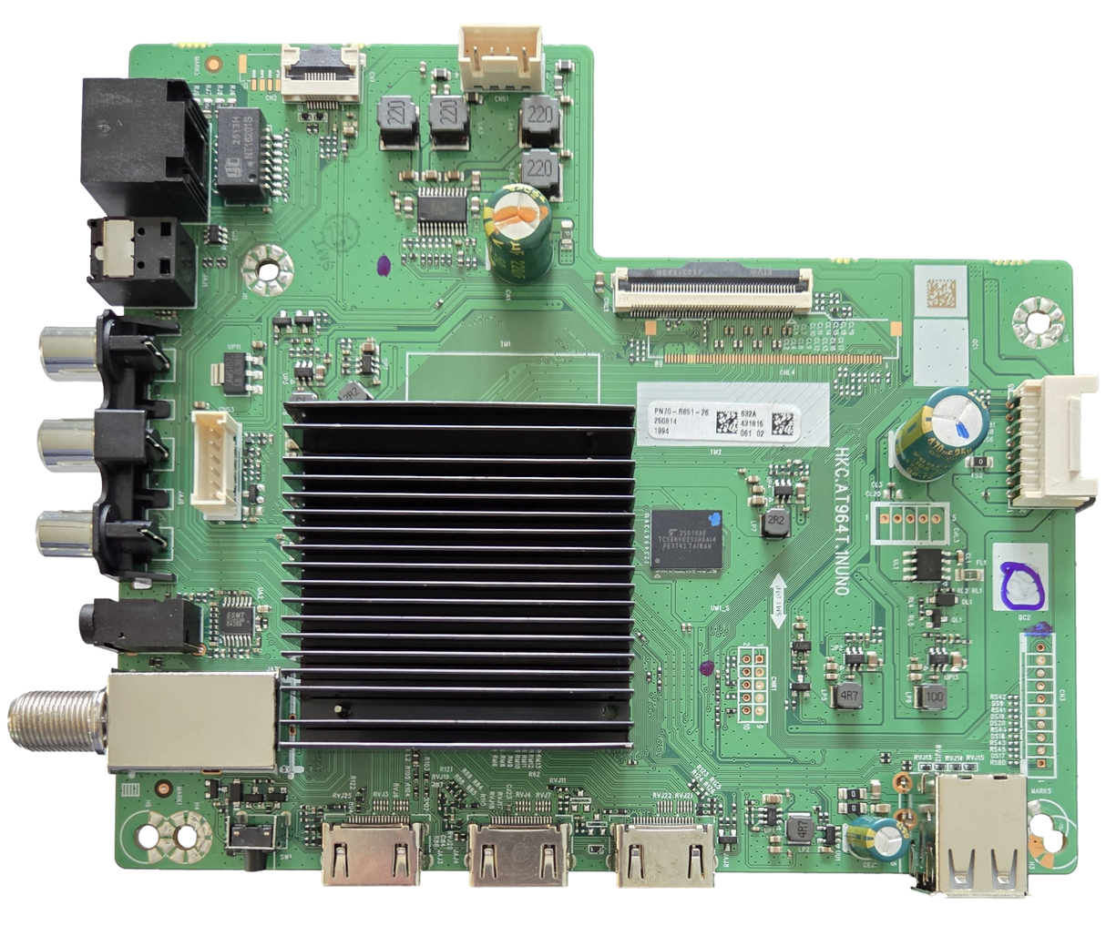 250814 Pioneer Main Board, 431815, HKC.AT964T.1NUN0, PN70-R851-26U