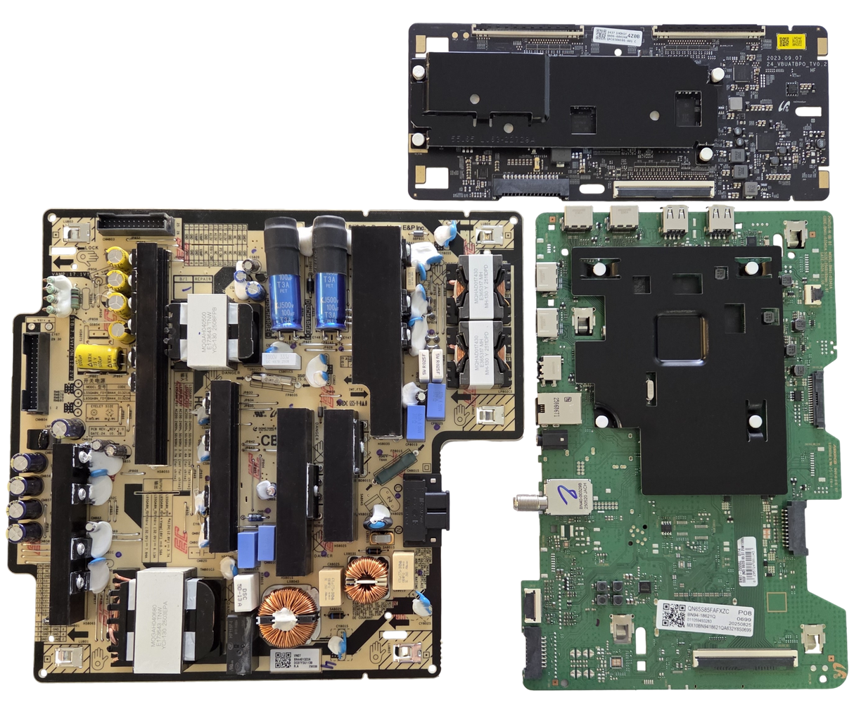 QN65S85FAFXZA Samsung TV Repair Parts Kit, BN94-18621Q Main Board, BN44-01322A Power Supply, BN96-60434A T-Con, QN65S85FAFXZA