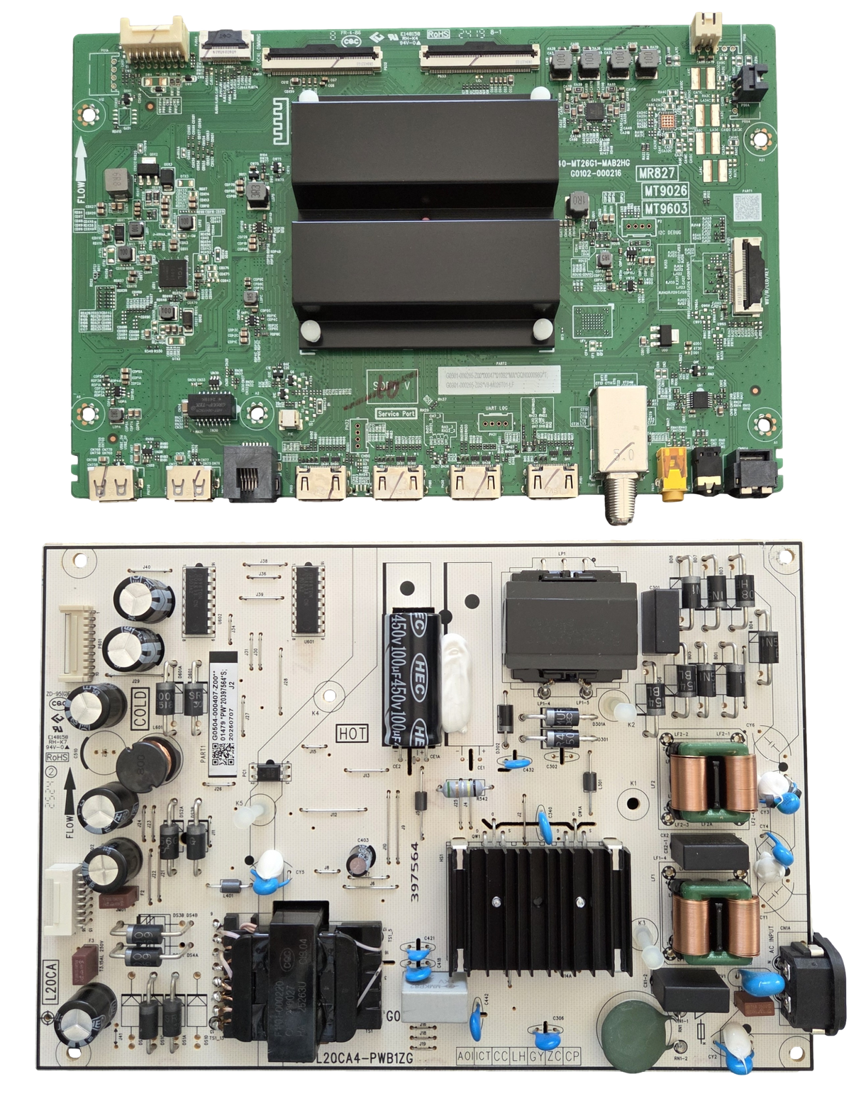 75Q651F TCL TV Repair Parts Kit, G0301-000265-Z00 Main Board, G0504-000407-Z00 Power Supply, 75Q651F
