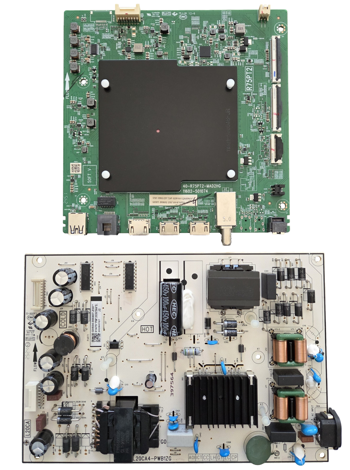 75Q51K TCL TV Repair Parts Kit, G0301-000632-Z00 Main Board, G0504-000407-Z00 Power Supply, 75Q51K