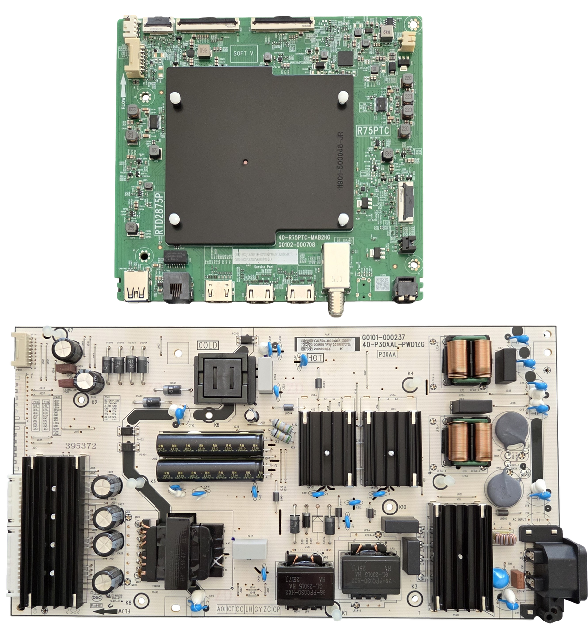 65QM5K TCL TV Repair Parts Kit, G0301-000743-Z00 Main Board, G0504-000408-Z00 Power Supply, 65QM5K