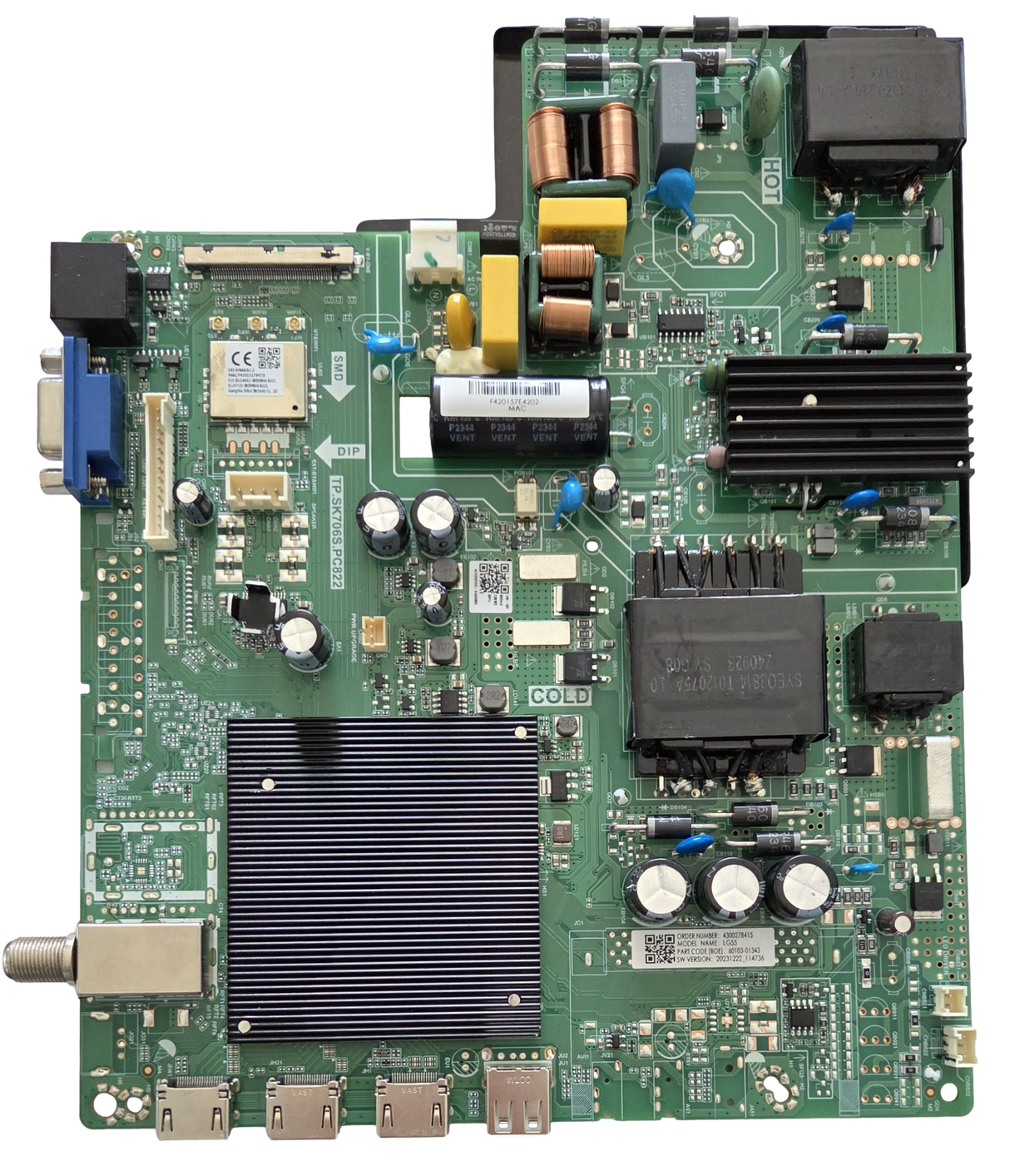 60103-01343 LG Main Board, TP.SK706S.PC822, 55UM340E0UZ.CUSFLH, 55UM340E0UZ