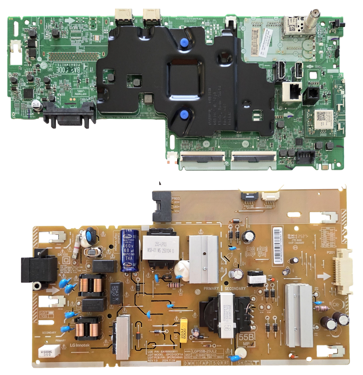 55QNED82AUA LG TV Repair Parts Kit, EBT30127780 Main Board, EAY65920811 Power Supply, 55QNED82AUA.BUSYLJR, 55QNED82AUA