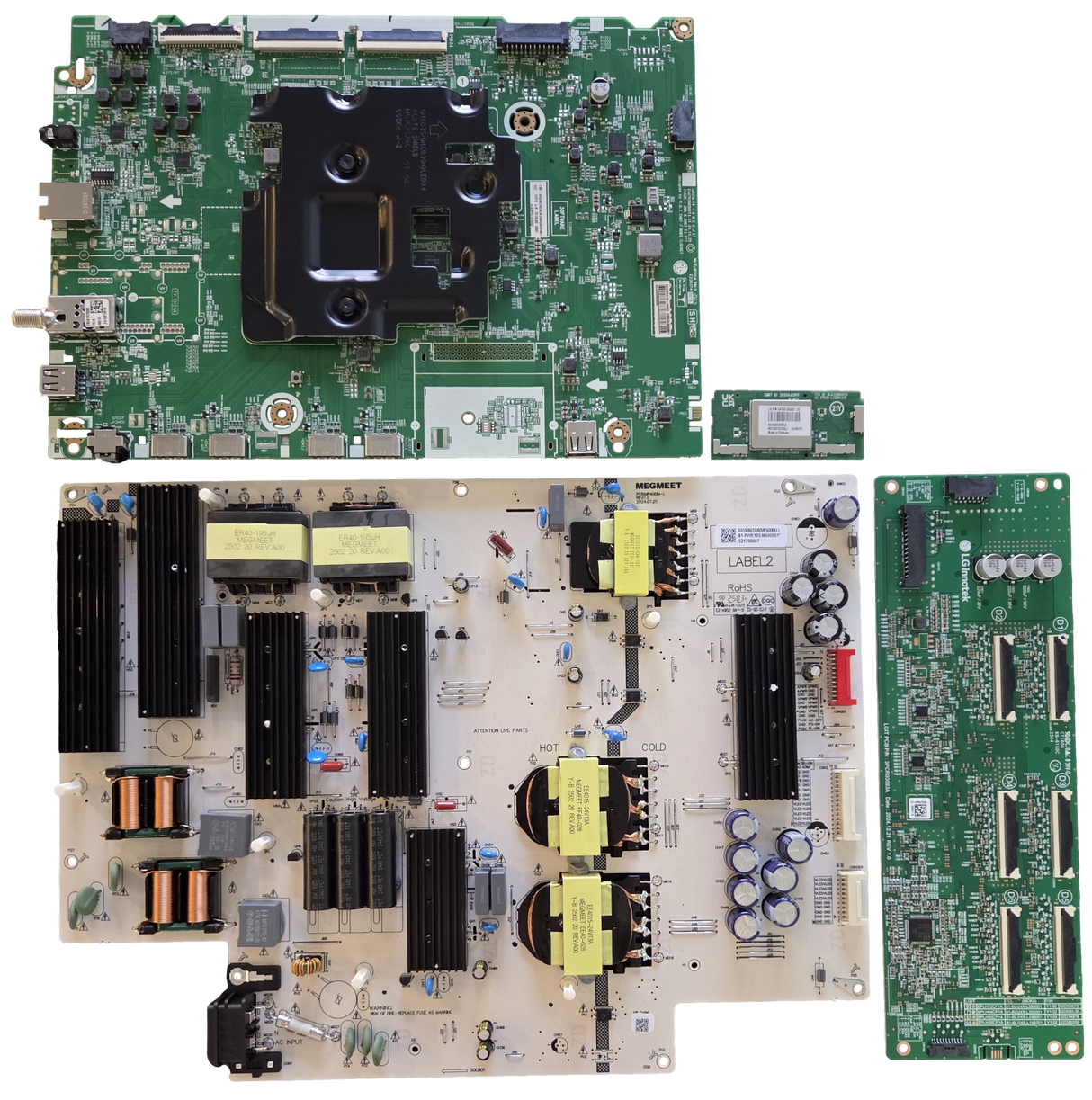 75QNED92AUA LG TV Repair Parts Kit, EBR24605801 Main Board, 81-PWE120-M400001 Power Supply, EPLH64CF1A LED Driver, EAT65164803 Wifi, 75QNED92AUA