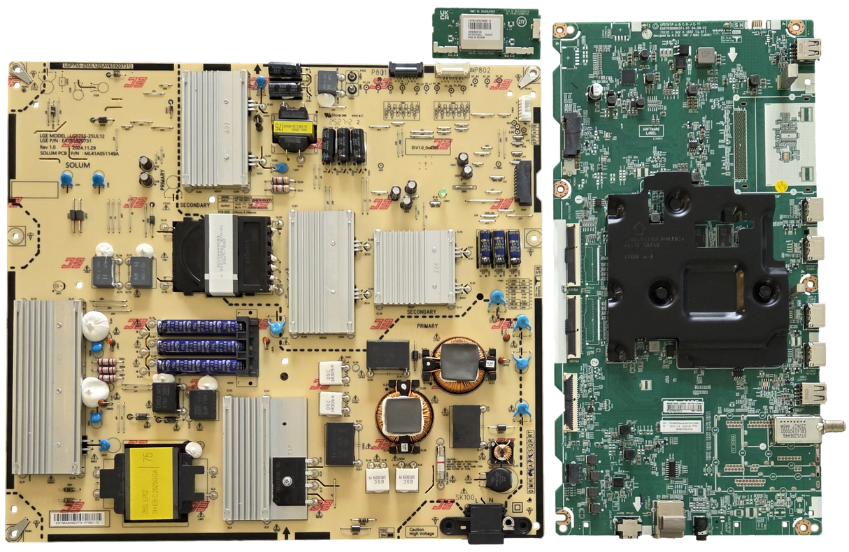 75QNED85AUA LG TV Repair Parts Kit, EBT30132901 Main Board, EAY65920731 Power Supply, EAT65164805 Wifi, 75QNED85AUA BUSDLKR, 75QNED85AUA