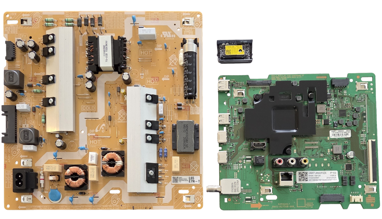 UN65TU850DFXZA Samsung TV Repair Parts Kit, BN94-15910A Main Board, BN44-01059A Power Supply, BN59-01342A Wifi, UN65TU850DFXZA AA02, UN65TU850DFXZA