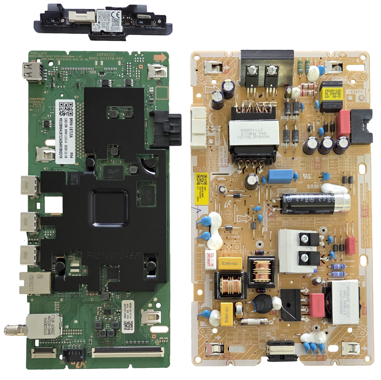 QN55Q7FAAFXZA Samsung TV Repair parts Kit, BN94-18715A Main Board, BN44-01360B Power Supply, BN59-01461A Wifi, QN55Q7FAAFXZA AA03, QN55Q7FAAFXZA