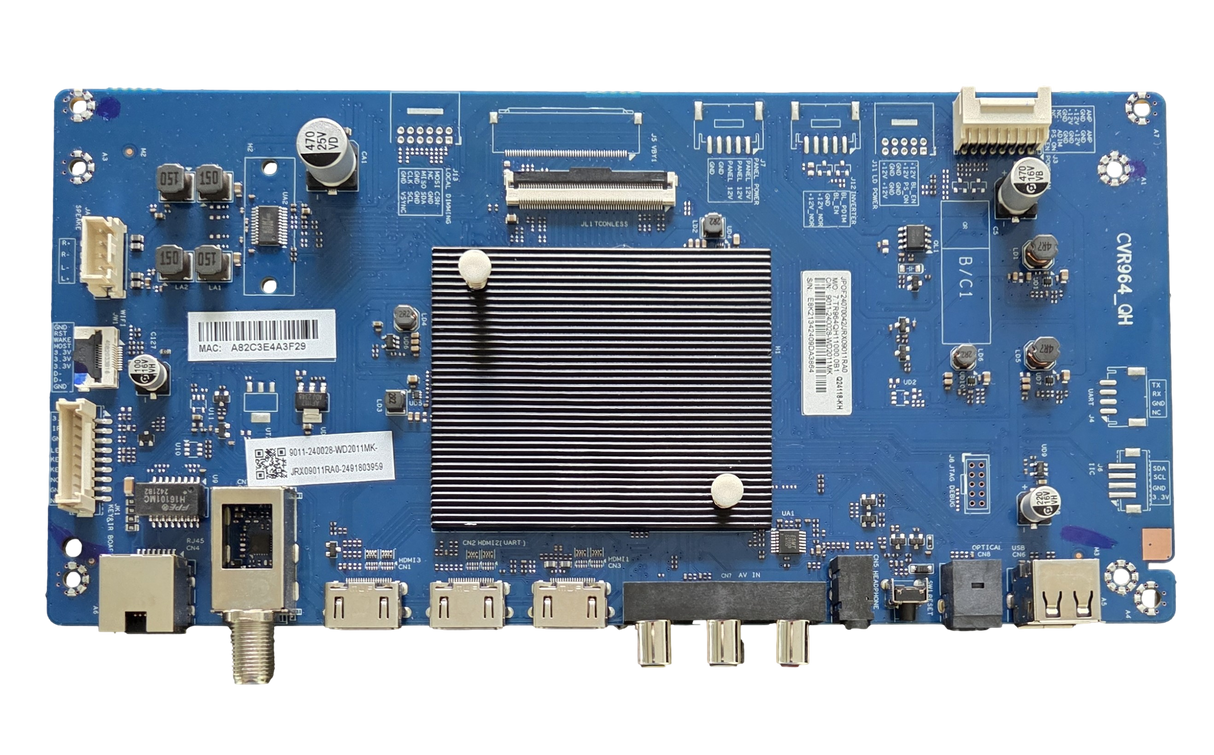 9011-240028-WD2011MK Onn Main Board, JRX09011RA0-2491803959, CVR964_QH, 100012585