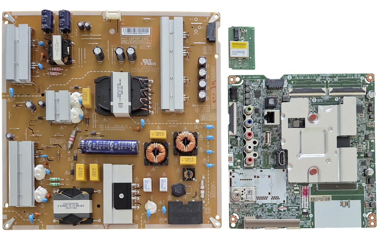75UN6950ZUD LG TV Repair Parts Kit, EBT66488403 Main Board, EAY65769201 Power Supply, EAT64113202 Wifi, 75UN6950ZUD.BUSFLOR, 75UN6950ZUD
