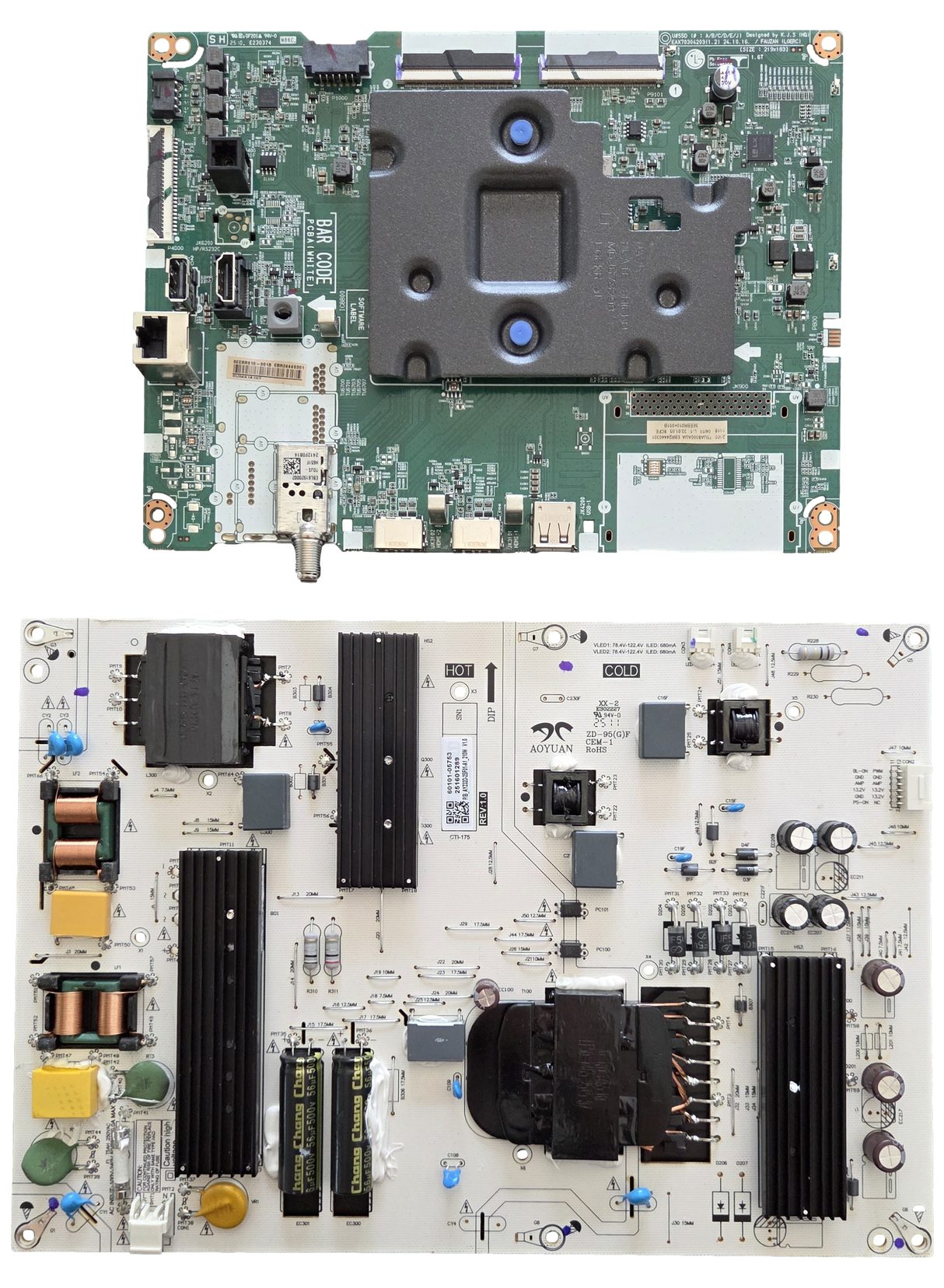 75UA8000AUA LG TV Repair Parts Kit, EBR24440301 Main Board, 60101-05753 Power Supply, 75UA8000AUA