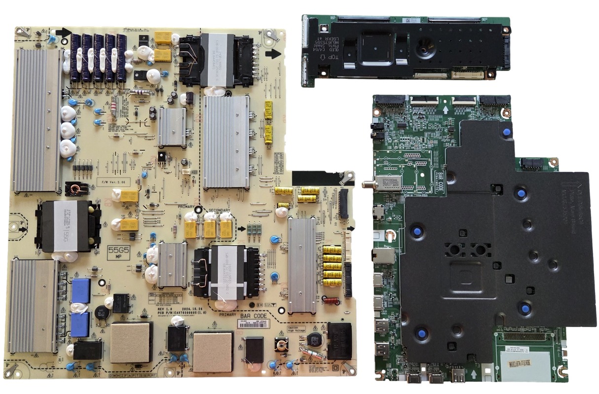 OLED55G5WUA LG TV Repair Parts Kit, EBT30109080 Main Board, EBR44421101 Power Supply, 6871L-8060A T-Con, OLED55G5WUA