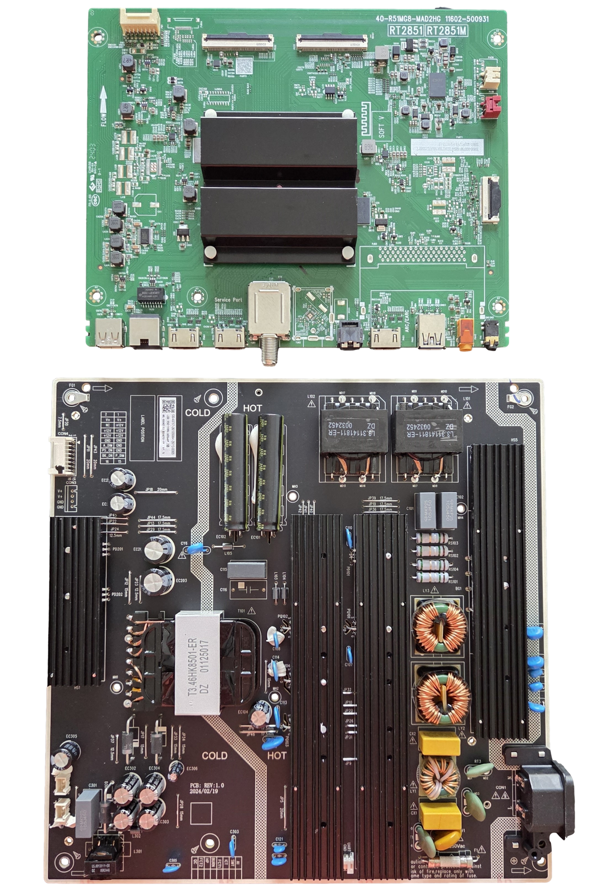 85S470G TCL TV Repair Parts Kit, 30800-000799 Main Board, E0133-000362 / 2601320008840 Power Supply, 85S470G