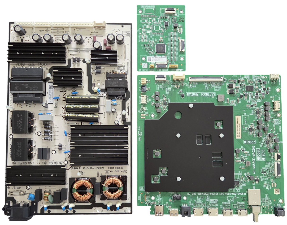 65QM8K TCL TV Repair Parts Kit, G0301-000642-Z00 Main Board, G0504-000414-Z00 Power Supply, G0311-000331-Z00 LED Driver, 65QM8K