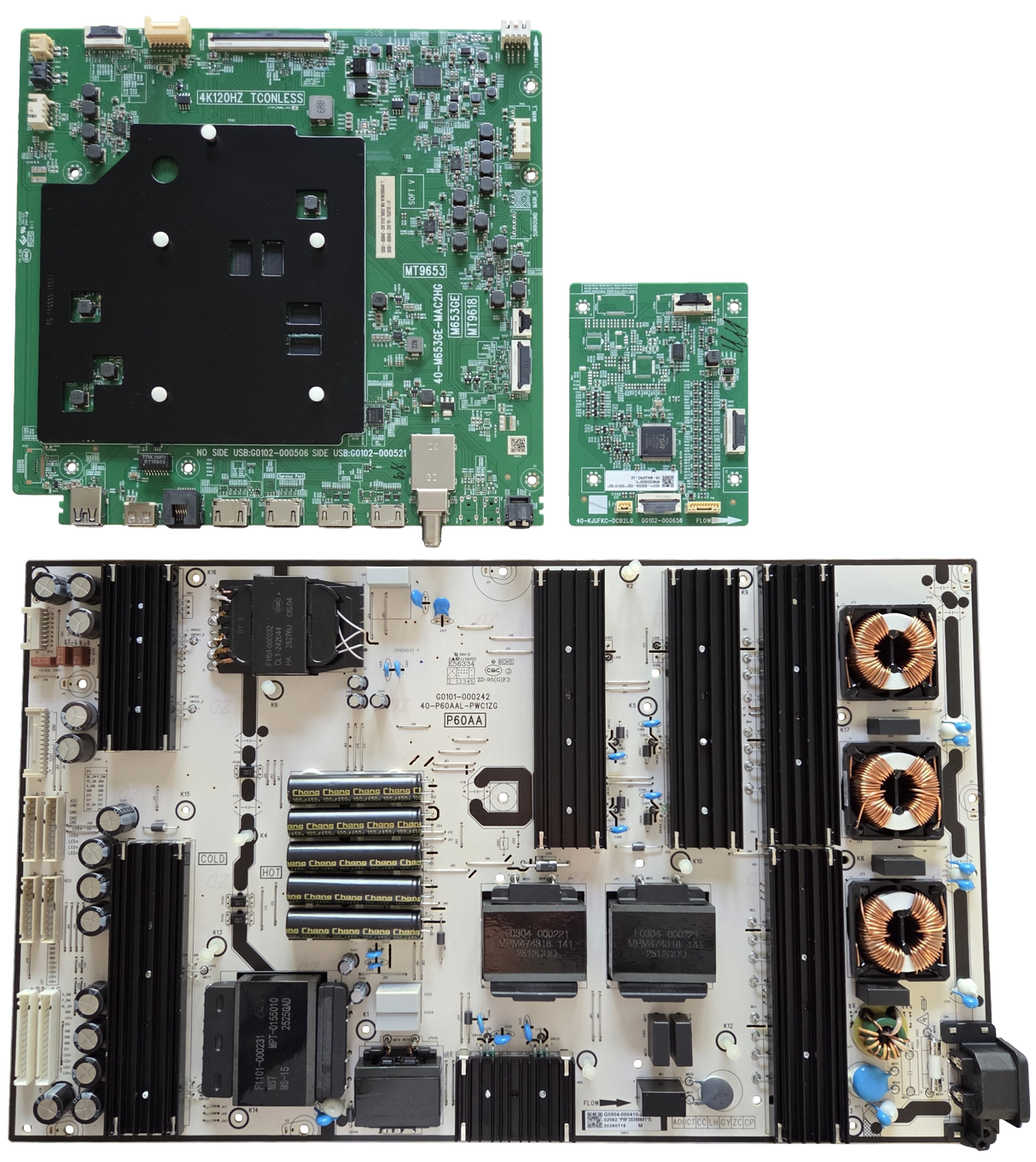 85QM8K TCL TV Repair Parts Kit, G0301-000642-Z00 Main Board, G0504-000410-Z00 Power Supply, G0311-000334-Z00 LED Driver, 85QM8K