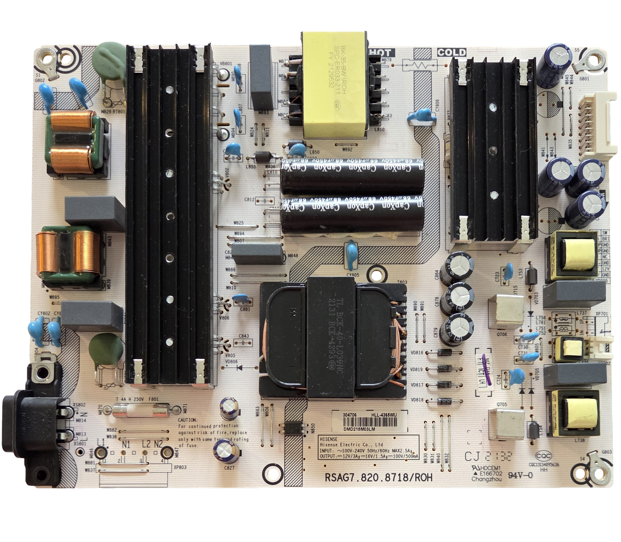 304706 Hisense Power Supply, RSAG7.820.8718/ROH, 65R6G, 65R6E4, 65R6E3