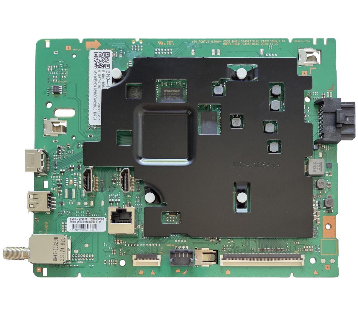 BN94-18989D Samsung Main Board, BN97-22967B, AA02, UN55M80HAFXZA, UN65M80HAFXZA, UN75M80HAFXZA, UN85M80HAFXZA