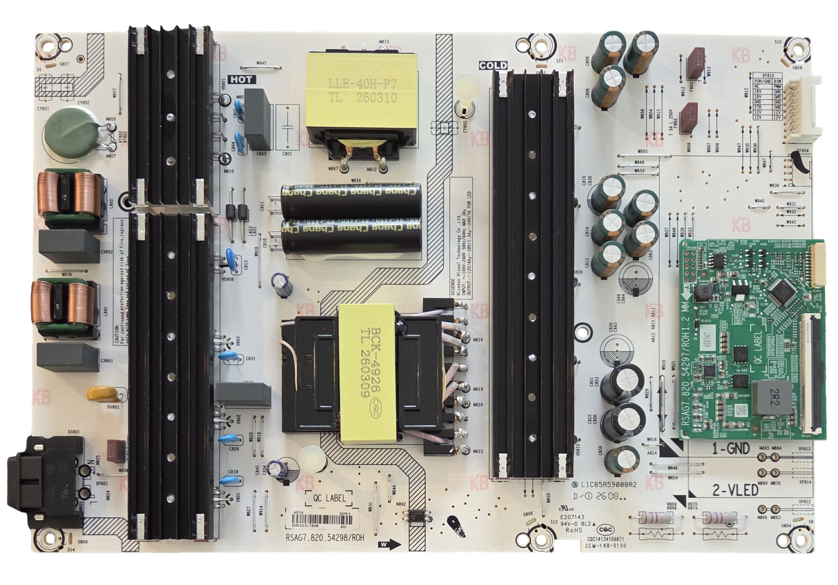 459134 Hisense Power Supply, RSAG7.820.54298/ROH, 54298-A, 65U6SF