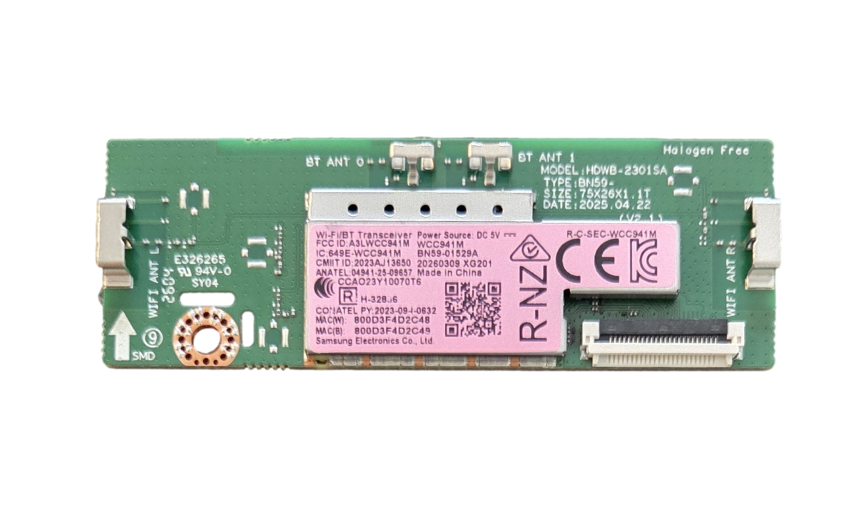 BN59-01529A Samsung Wifi Board, CA01/ LS03HW/ QHLS03W-Q65HW1/ 481, QN65LS03HWFXZA