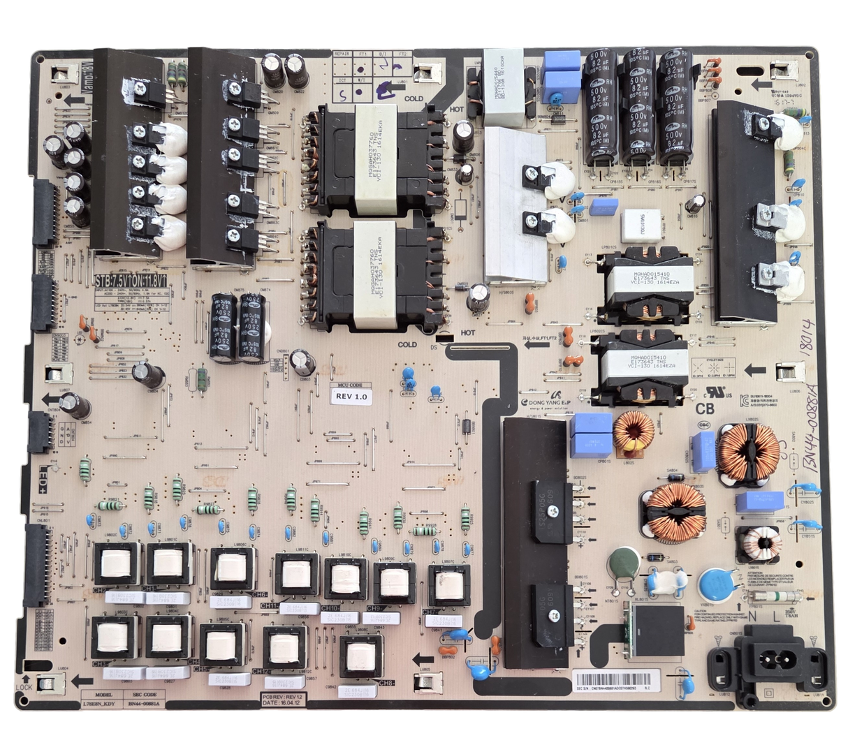 BN44-00881A Samsung Power Supply, L78E8N-KDY, SU10611-16004, UN75KS9000FXZA, UN75KS9000FXZA DA02, UN78KS9500FXZA