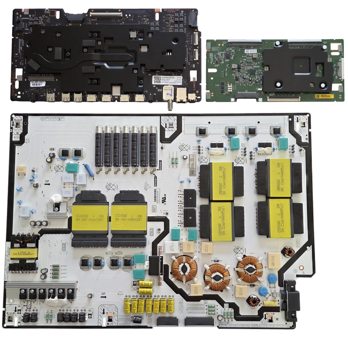 QN83S95HAEXZA Samsung TV Repair Parts Kit, BN94-18945F Main Board, BN44-01404A Power Supply, 6871L-8533A T-Con, QN83S95HAEXZA