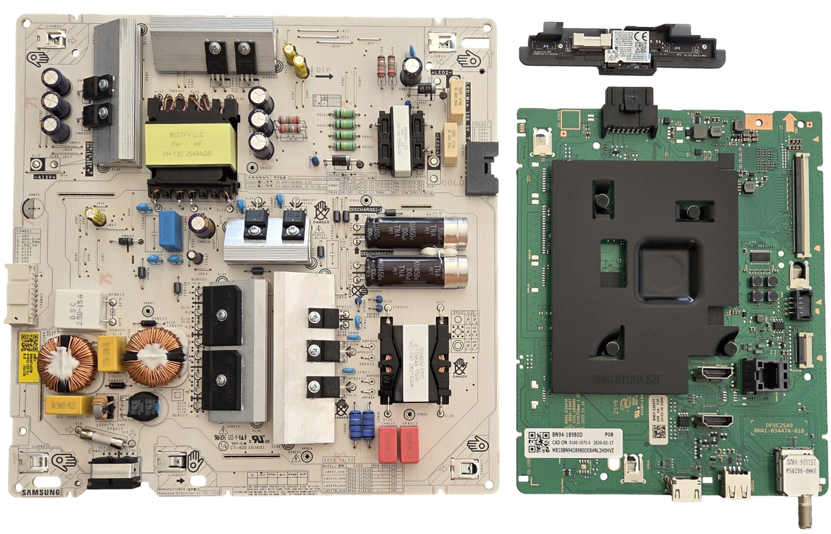 UN85M70HAFXZA Samsung TV Repair Parts Kit, BN94-18980D Main Board, BN44-01423B Power Supply, BN59-01527A Wifi, UN85M70HAFXZA, UN85M70HBFXZA