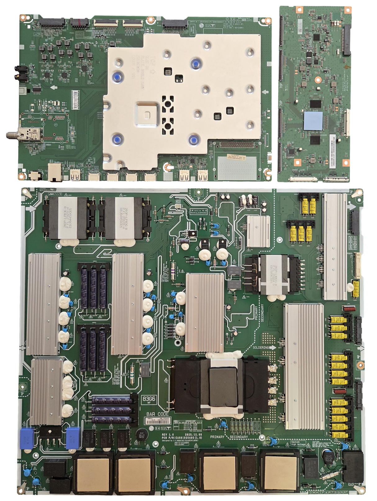 OLED83G6WUA LG TV Repair Parts Kit, EBT30480475 Main Board, EBR24788901 Power Supply, 6871L-8433A T-Con, OLED83G6WUA