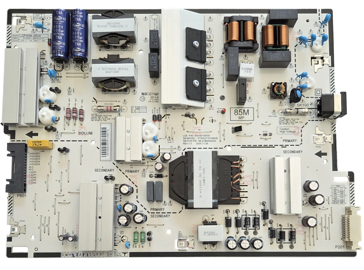 EAY30150781, LG Power Supply, LGP85M-26U4, 85QNED84BUA, 85QNED84BAA