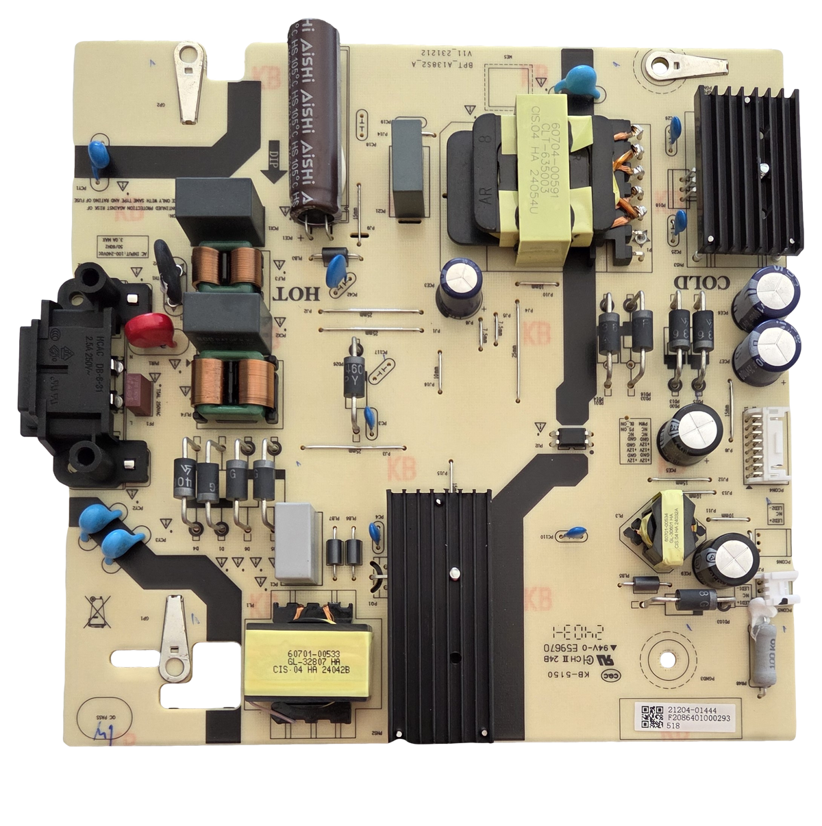 21204-01444, Vizio Power Supply Board, BPT_A138S2_A, V4K65M-0804