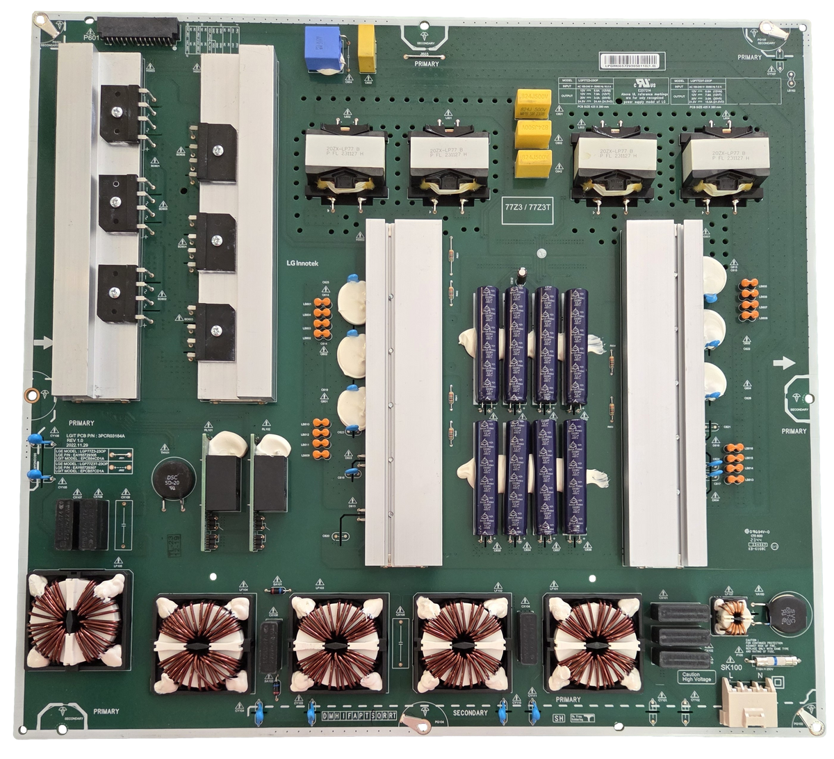 EAY65729305 LG Power Supply Board, 3PCR03184A, LGP77Z3-23OP, OLED77Z3PUA.AUSYLH, OLED77Z3PUA