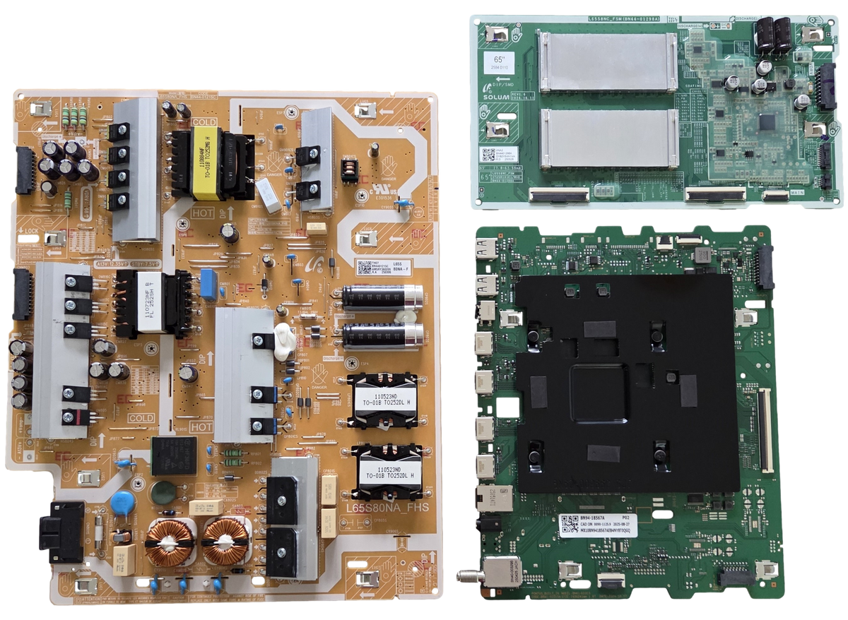 QN65QN80FAFXZA Samsung TV Repair Parts Kit, BN94-18567A Main Board, BN44-01215C Power Supply, BN44-01298A LED Driver, QN65QN80FAFXZA