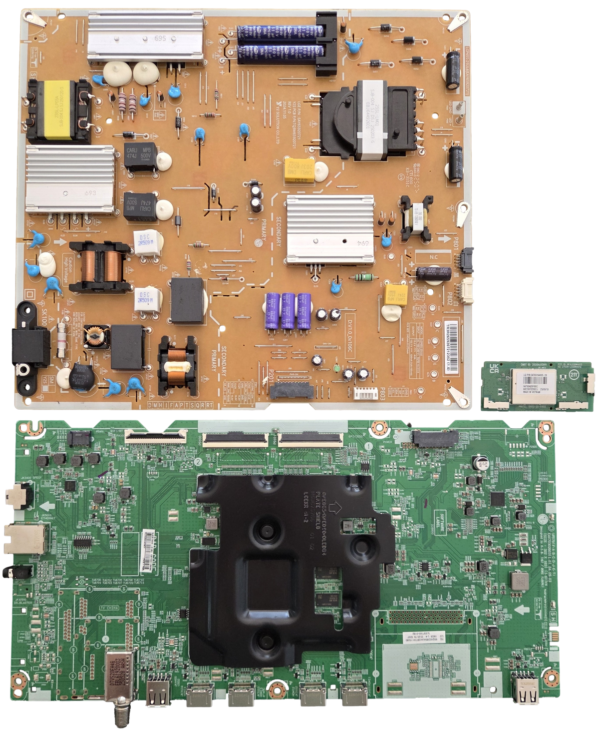 65QNED85AUA LG TV Repair Parts Kit, EBT30115080 Main Board, EAY65920721 Power Supply, EAT65164805 Wifi, 65QNED85AUA