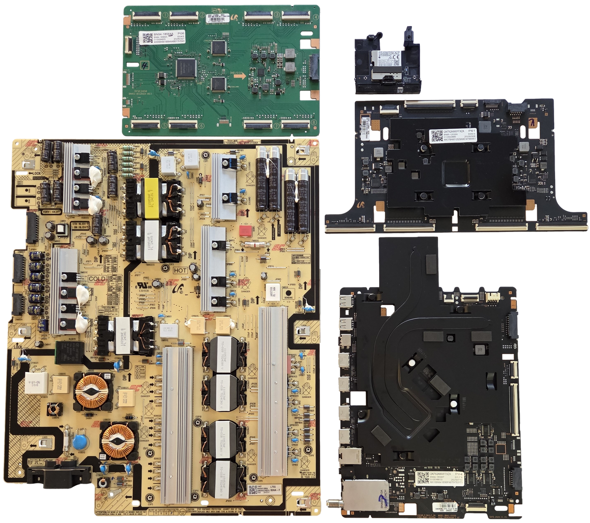 QN75QN900FFXZA Samsung TV Repair Parts Kit, BN94-18590P Main Board, BN44-01306A Power Supply, BN95-12029A T-Con, BN94-18564A SubCon, BN59-01491A Wifi, QN75QN900FFXZA