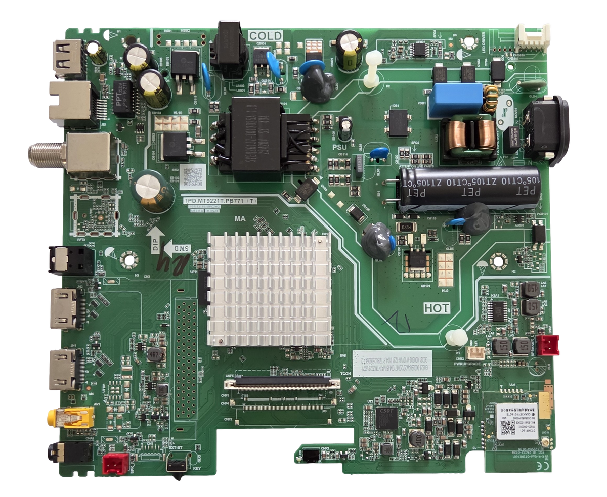 G0321-000298-Z00 TCL Main Board, G0321-000303-W10, G0321-000298-W20, TPD.MT9221T.PB771 (T), 40Q3K