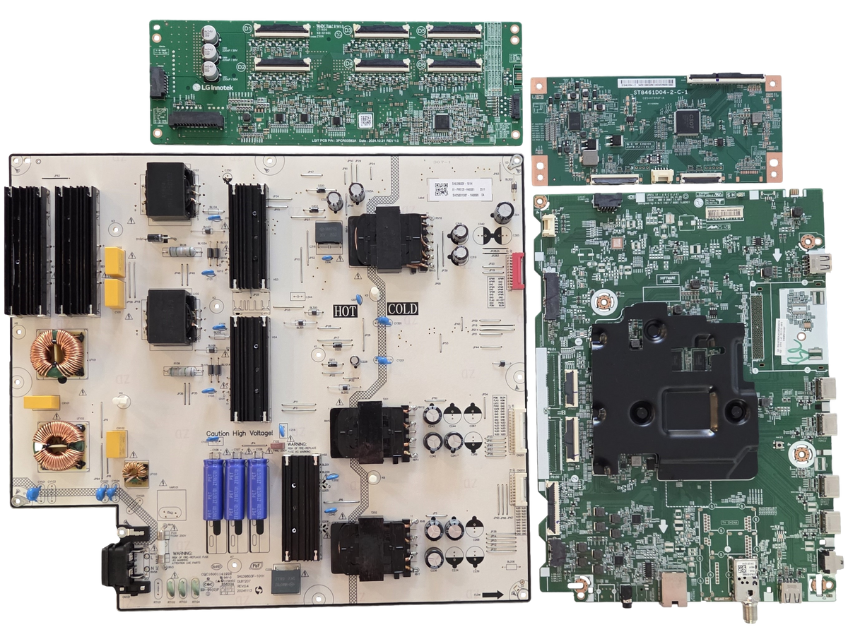 85QNED92AUA LG TV Repair Parts Kit, EBR24605701 Main Board, 81-PWE120-H485001 Power Supply, ST8461D04-2-C-1 T-Con, ELPH72CF1A LED Driver, 85QNED92AUA