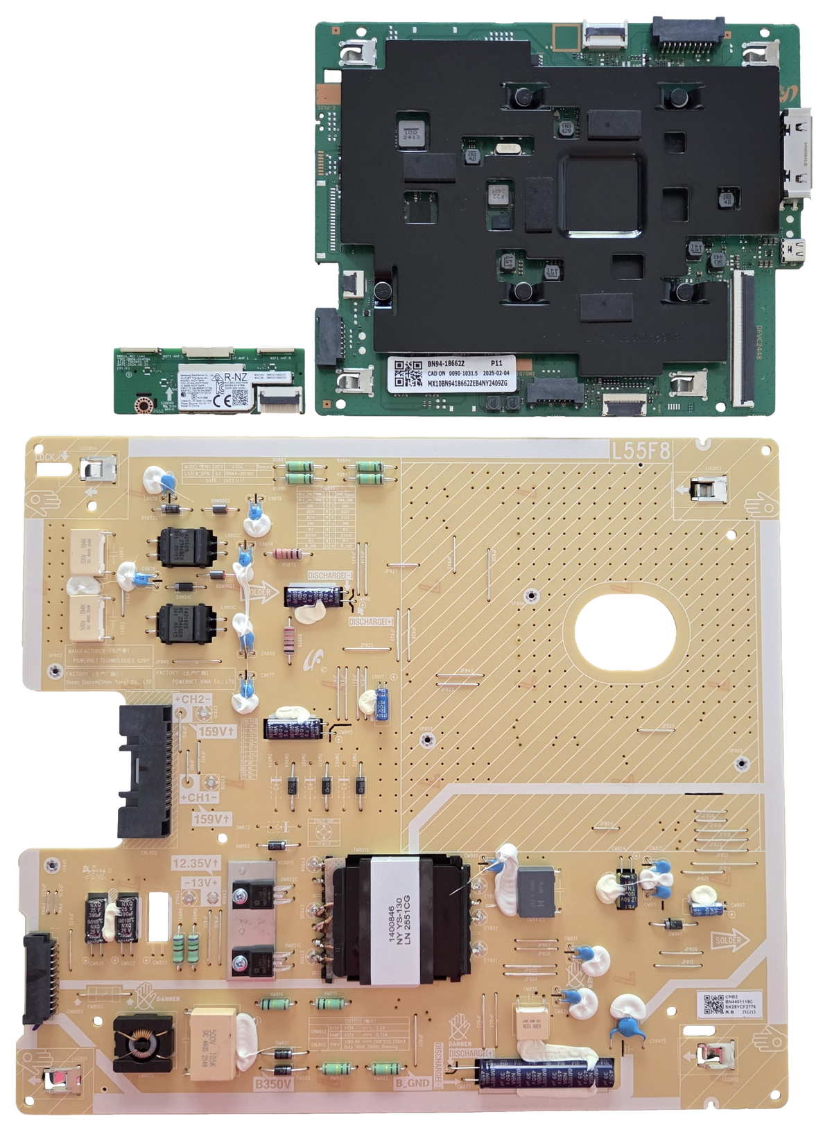 QN55LS03FAFXZA Samsung TV Repair Parts Kit, BN94-18662Z Main Board, BN44-01119C Power Supply, BN59-01479A Wifi, QN55LS03FAFXZA