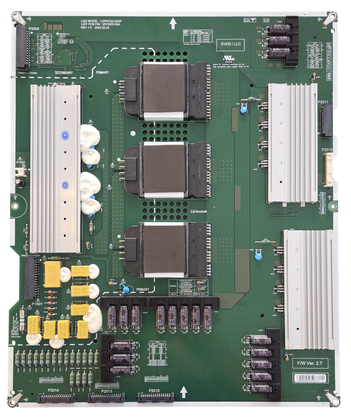 EAY65905403 LG Power Supply, LGP97G2-22OP, 3PCR03103A, OLED97G5WUA, OLED97G6WUA, OLED97G4WUA