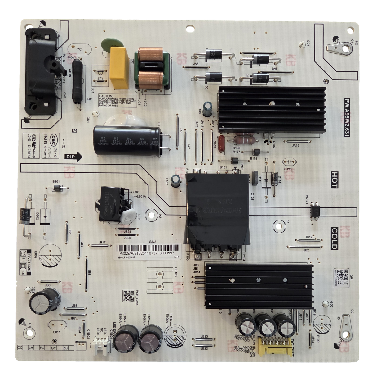 380GLP30269CVT INSIGNIA Power Supply Board, PW.A95W2.631, NS-50F501NA26